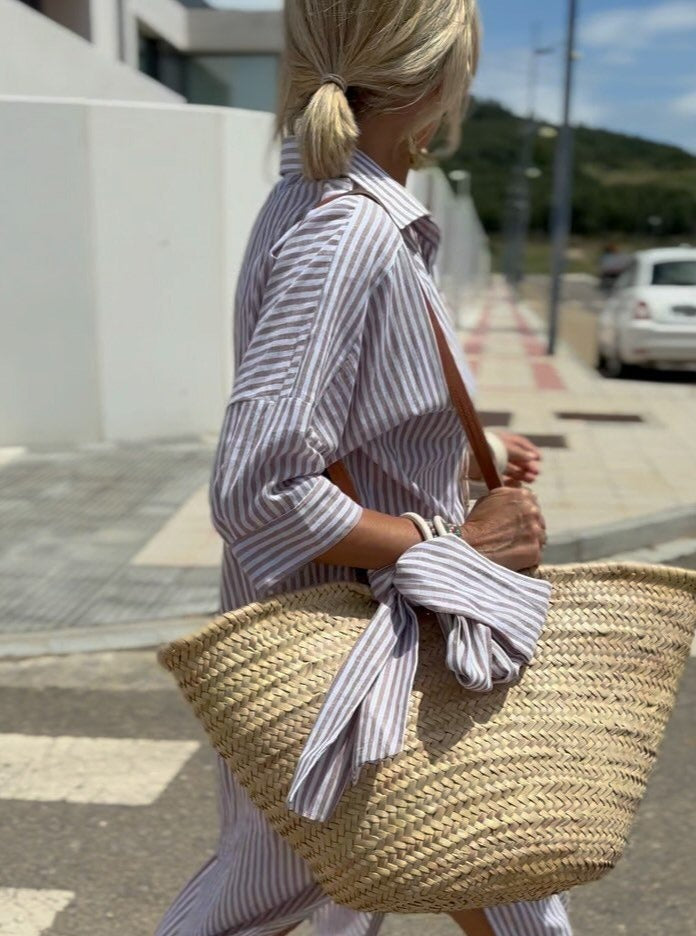 Gloria Aesthetic Striped Shirt Dress Statement Occasion Edit
