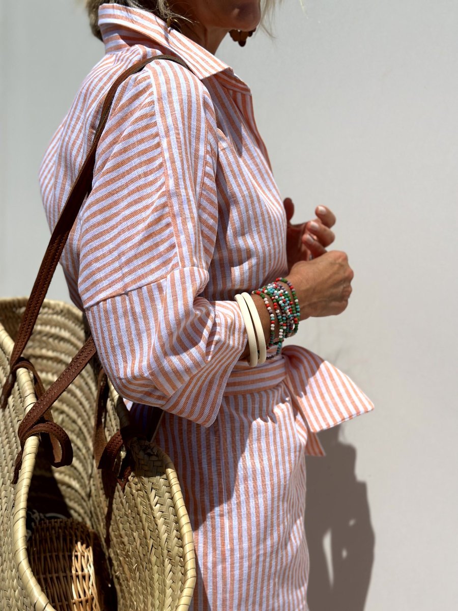 Gloria Aesthetic Striped Shirt Dress Statement Occasion Edit