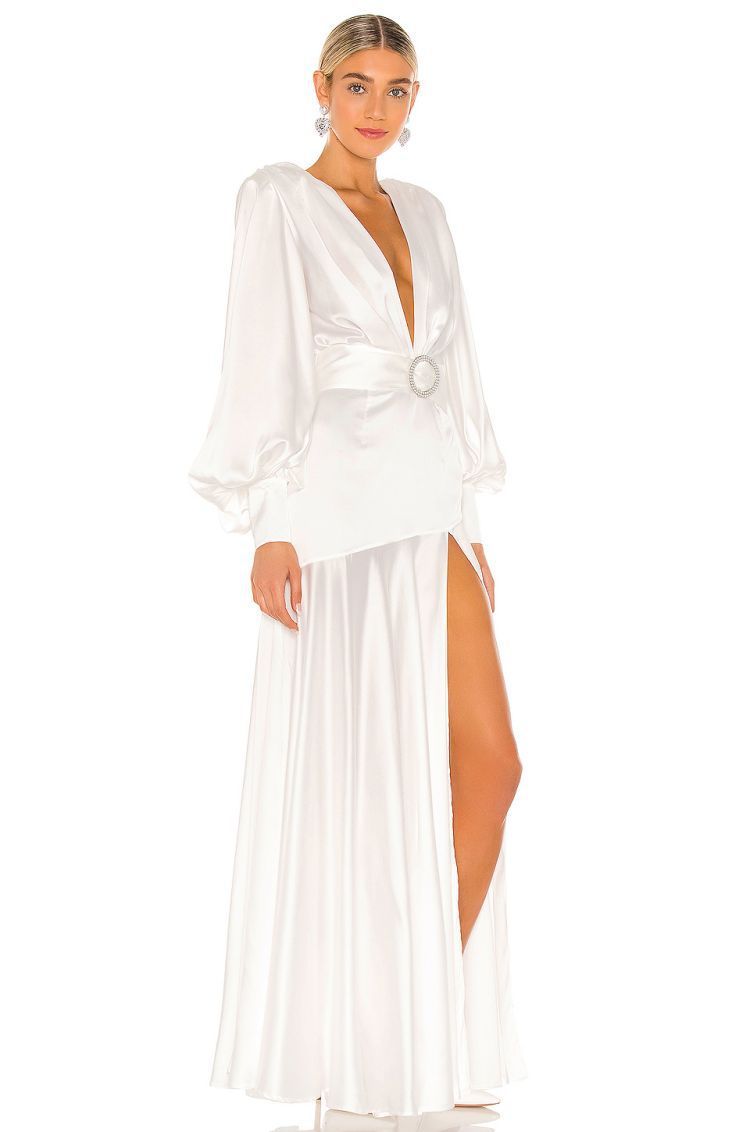 Phoebe V - neck Belted Slit Maxi Dress