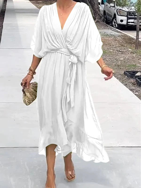 Beatrice Statement Dress with V Neckline Occasion Edit