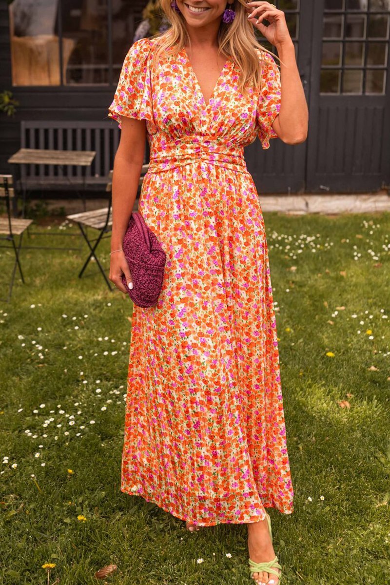 Trinity Minimalist Long Dress with V Neckline Designer Edit