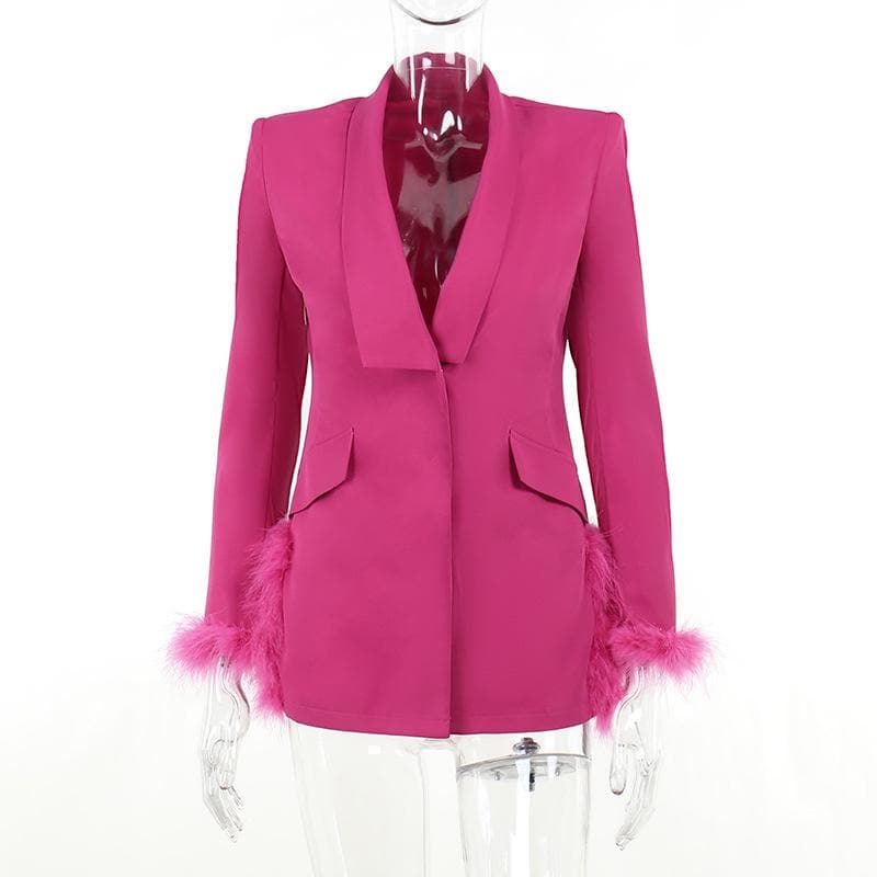 Feather turnover collar long sleeve v neck solid button mini dress