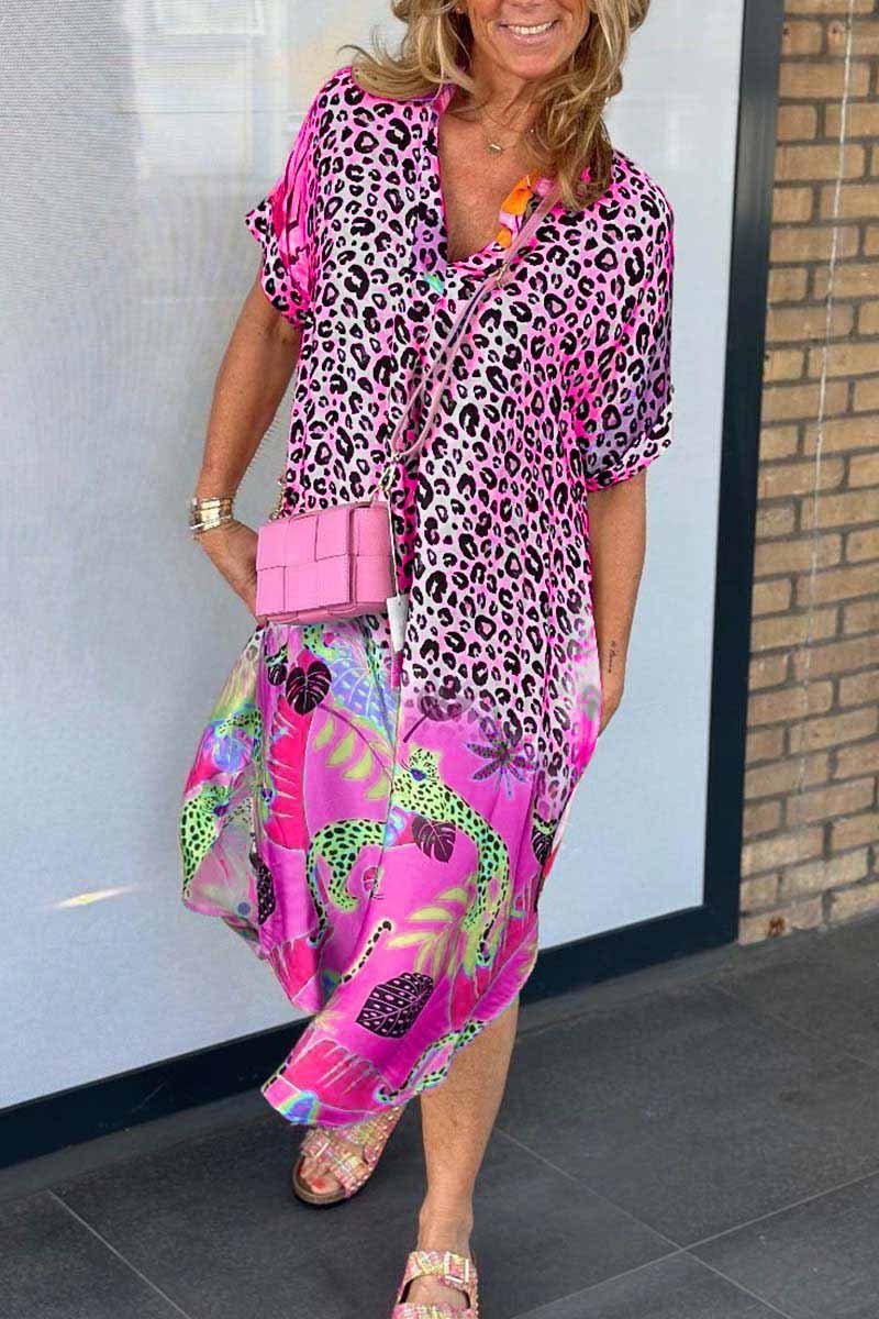 Sierra Statement Leopard Print Short Sleeve Informal Dress Chic Silhouette Collection