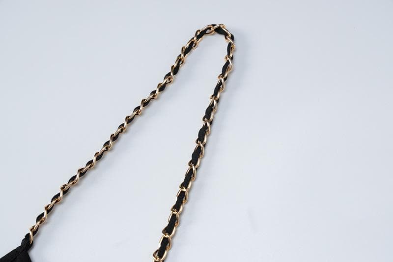 Metal chain halter backless hollow out slit solid midi dress
