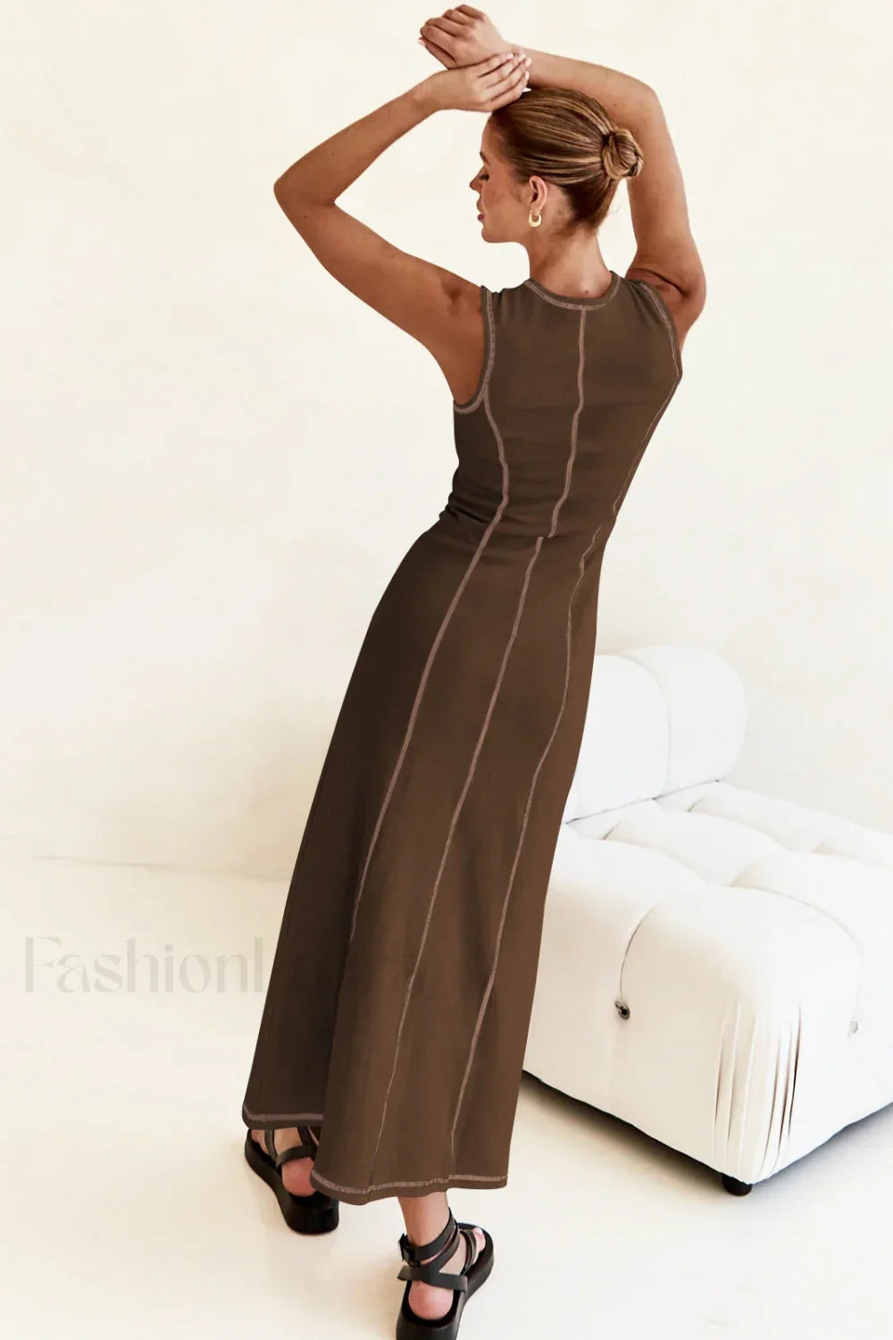 Knit Sleeveless A-Line Retro Work Dress