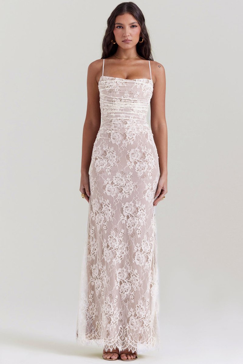 Autumn Elevated Lace Bodycon Long Dress for Women Premium Wardrobe Essential