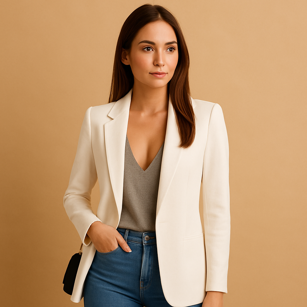 Notched Lapel Single Button Longline Tailored Blazer