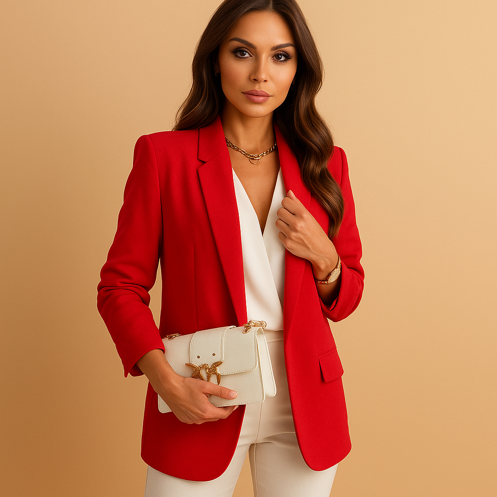 Notched Lapel Single Button Tailored Long Sleeve Blazer
