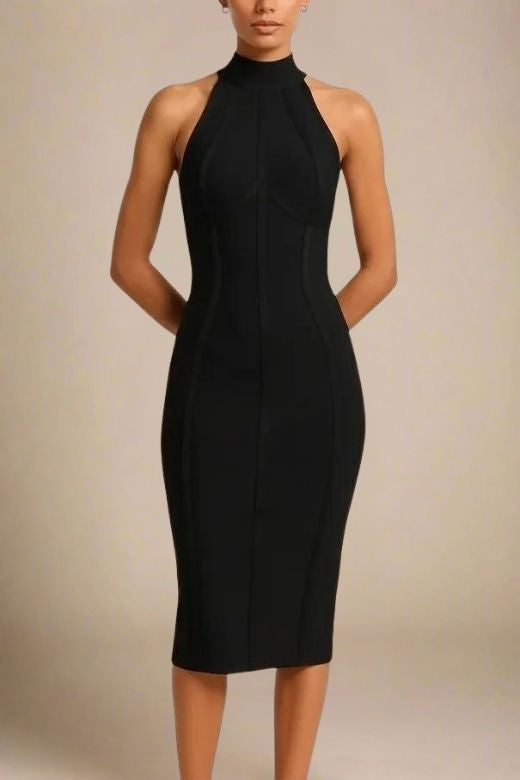 Lea Bandage Midi Dress - Classic Black (Sale)
