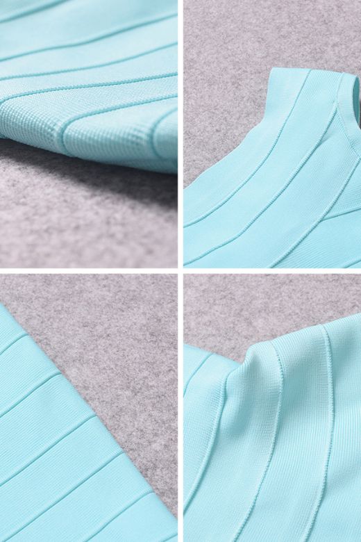 Leni Bandage Peplum Top - Sky Blue