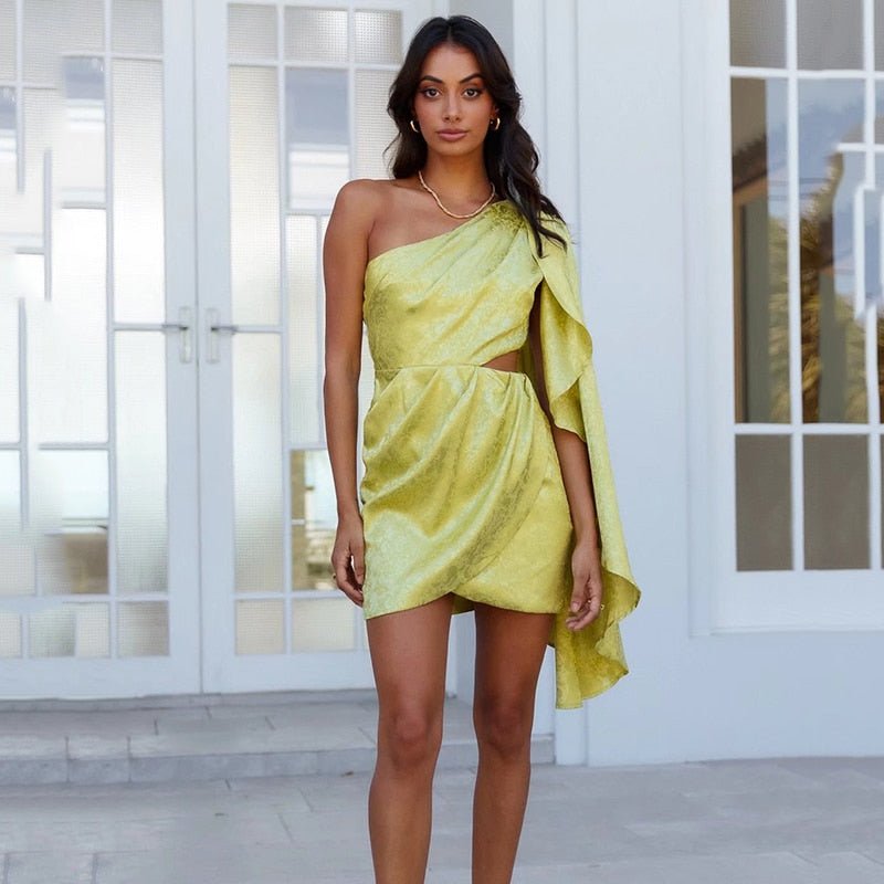 Alondra One-shoulder Satin Dress for Women Chic Boutique Style
