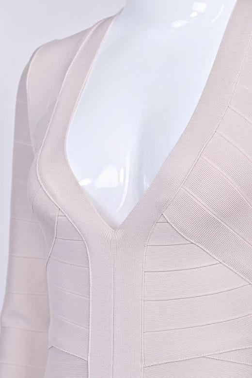 Lisa Long Sleeve Bandage Mini Dress - Cream
