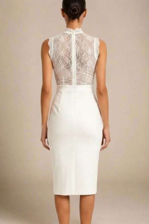 Lori Bodycon Dress - White Pearl