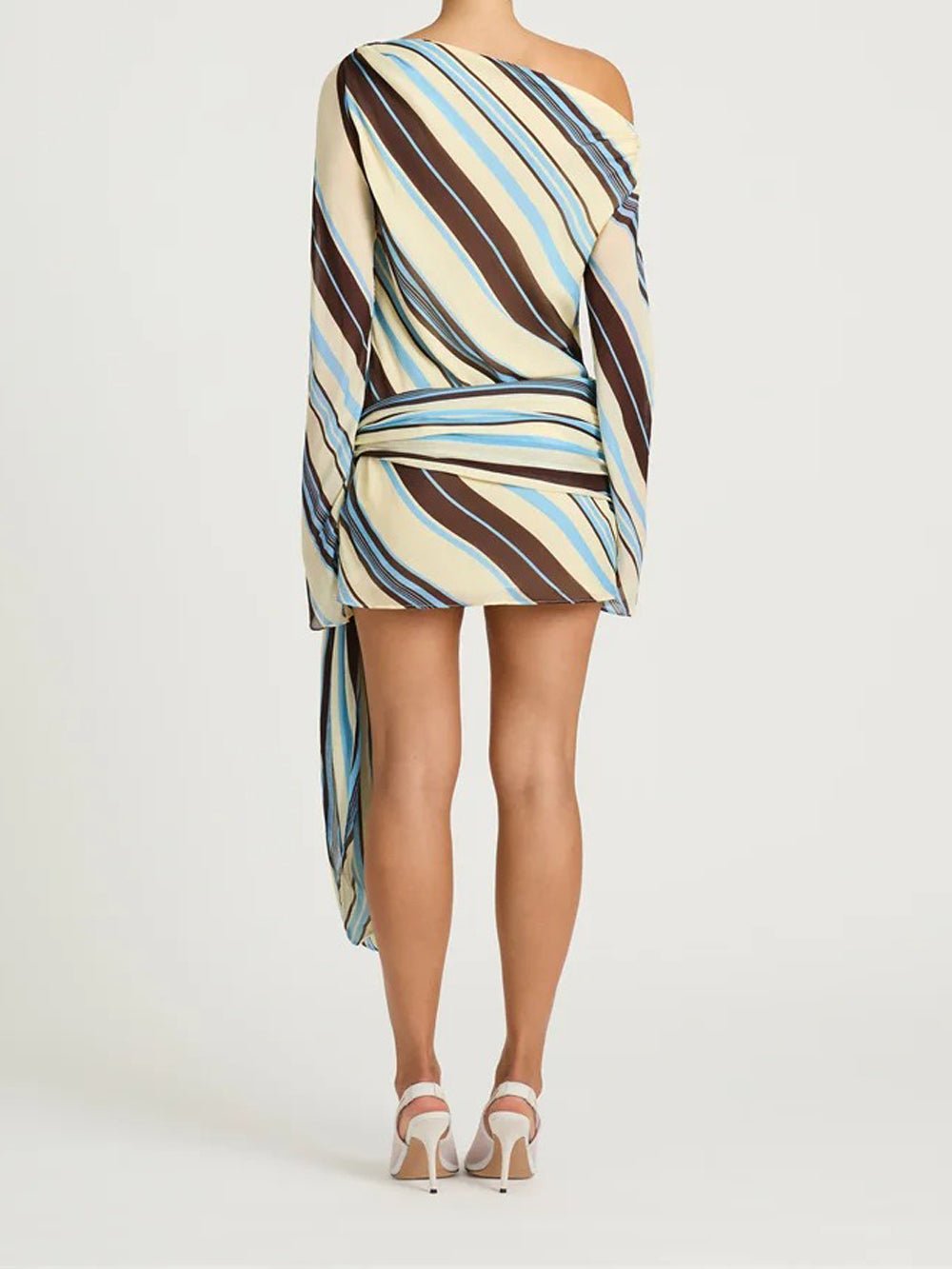 Luna Striped One-Shoulder Mini Dress