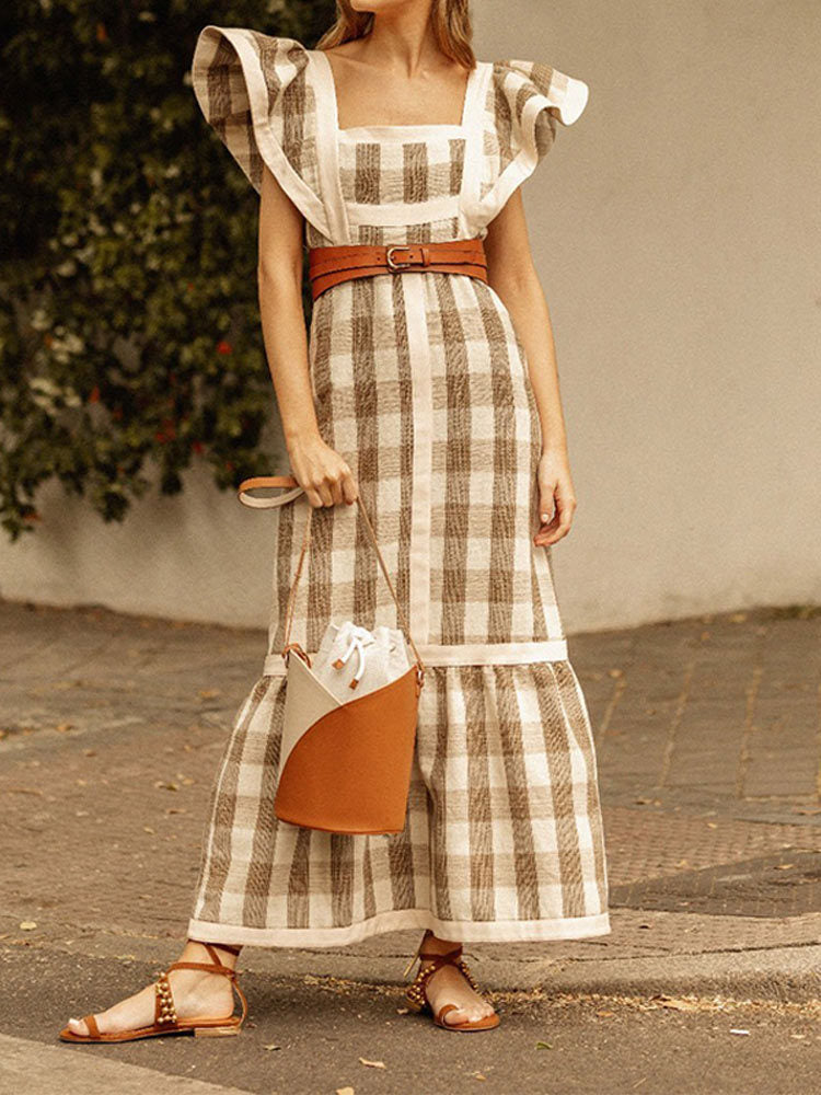 Eugenia Elevated Checkered Dress Chic Silhouette Collection