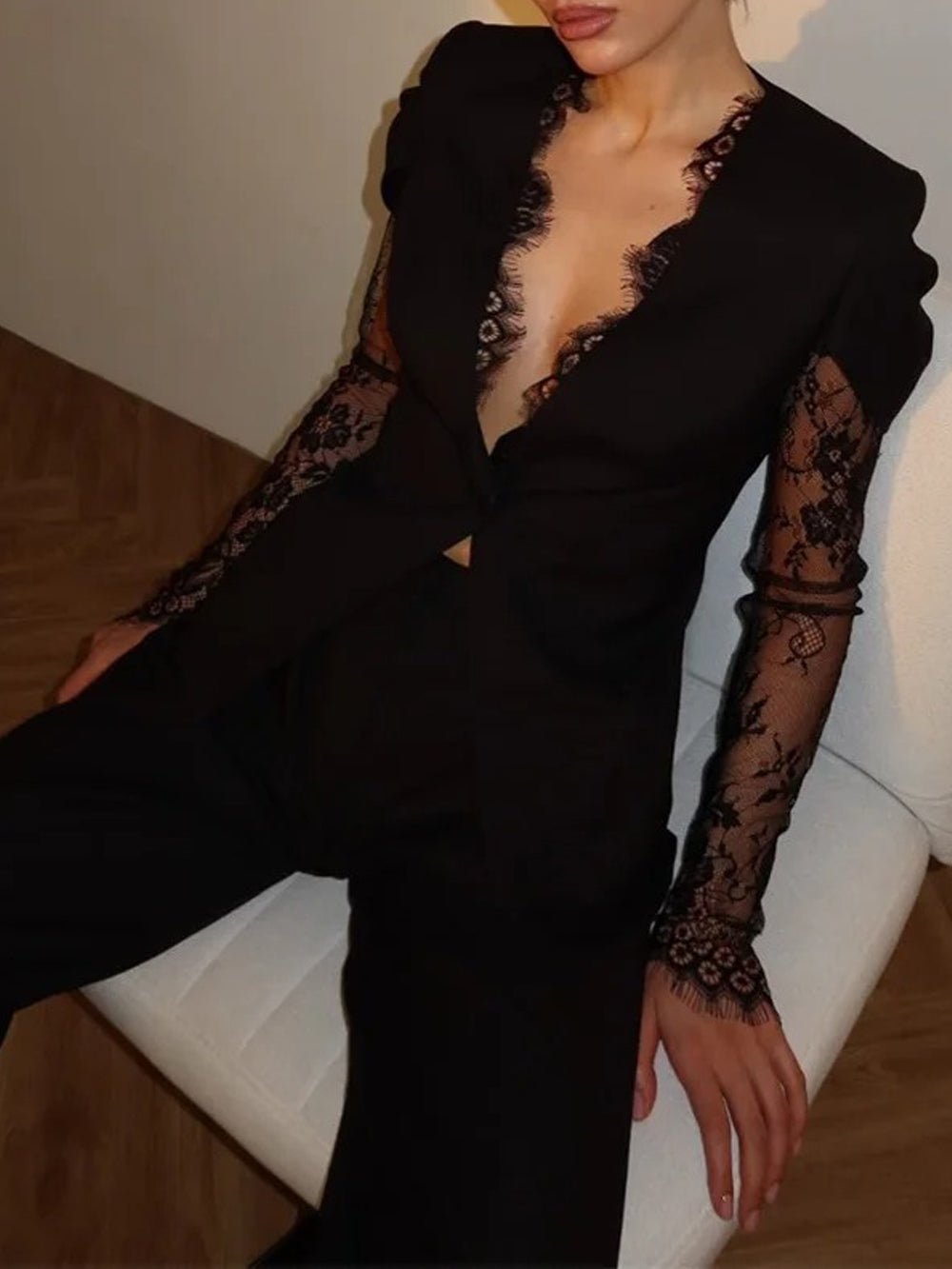 Margot Lace Blazer Pants Set