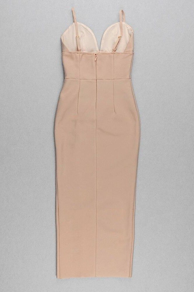 Milan Bandage Midi Dress - Nude (Sale)