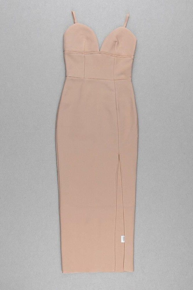 Milan Bandage Midi Dress - Nude (Sale)