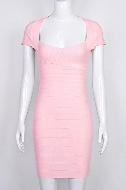 Miranda Bandage Mini Dress - Dusty Pink (Sale)
