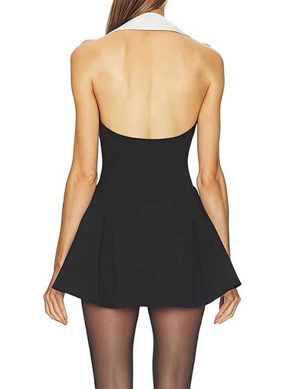 Noelle Contrast Halter Mini Dress