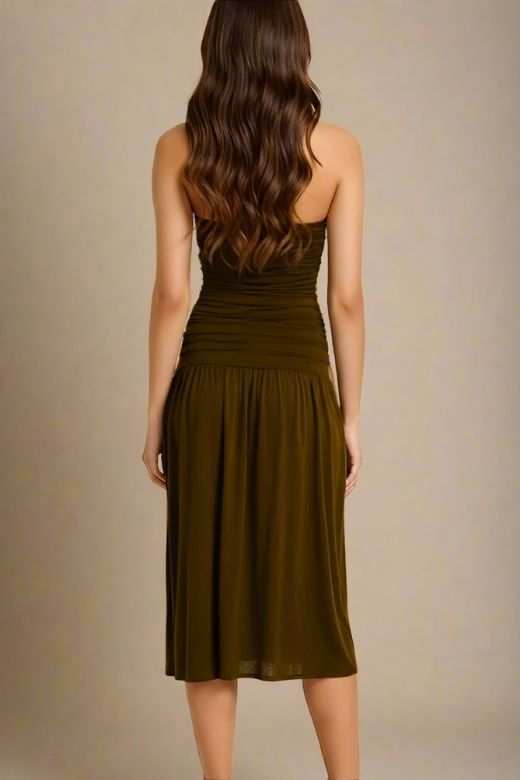 North Bodycon Wrap Midi Dress - Chocolate Brown (Sale)