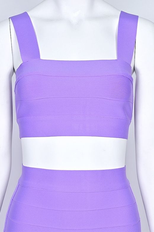 Ophelia Bandage Crop Top and Skirt Set - Violet