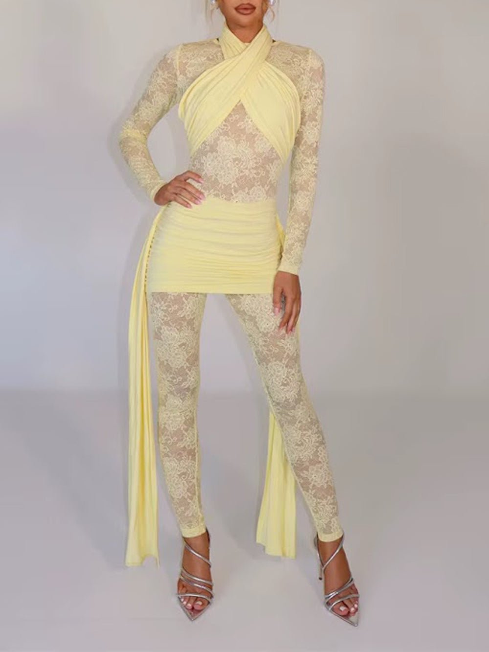 Paloma Lace Mesh Pants Set