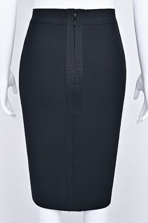 Pencil High Waist Bandage Knee Length Skirt - Emerald Green