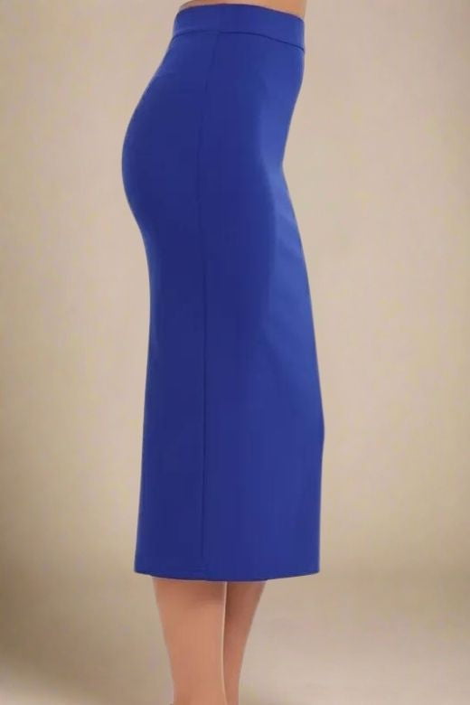 Pencil High Waist Bandage Midi Skirt - Navy Blue