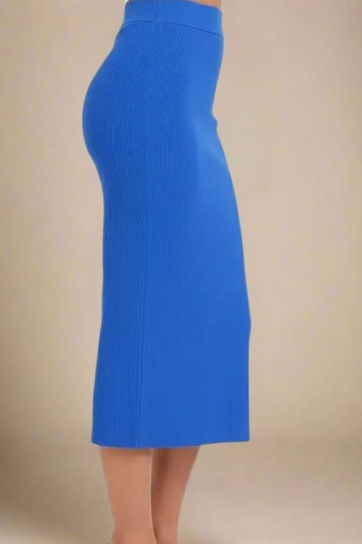 Pencil High Waist Bandage Midi Skirt - Royal Blue