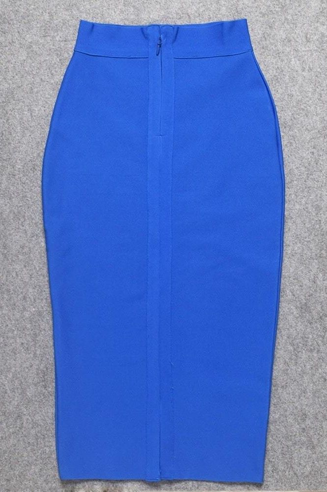Pencil High Waist Bandage Midi Skirt - Royal Blue