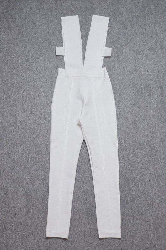 Pia Bandage Pants Jumpsuit - White Pearl