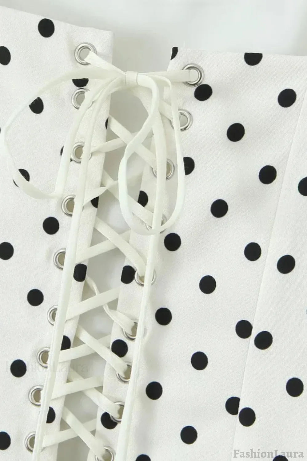 White Polka Dot Square Neck Cami Mini Dress 3