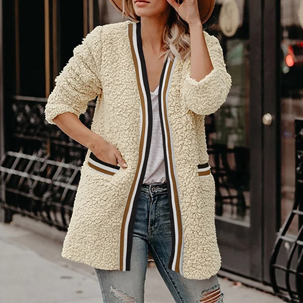 Women's Fashion Teddy Jacket Young Women Warm Spring Windbreaker Slim Jacket Western Casual Christmas Wild Personality hot sale