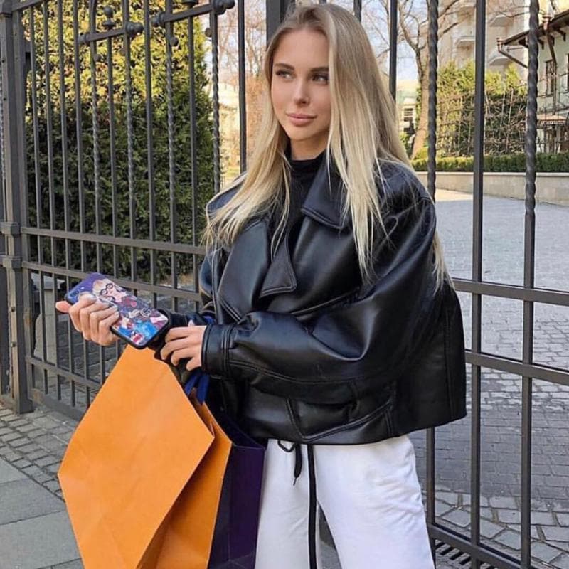 Women Faux Leather Pu Coats
