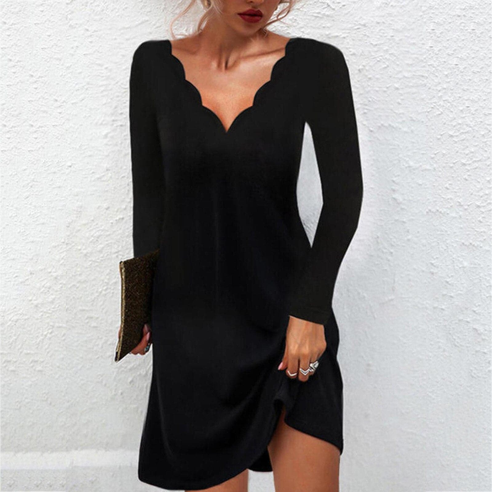 Vneck Evening Night Party Clubwear Mini Dress