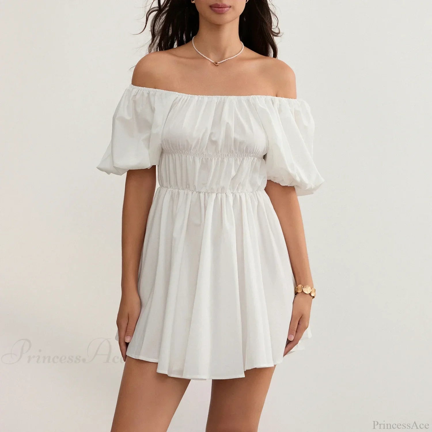 Puff Sleeve Off-Shoulder Mini Dress