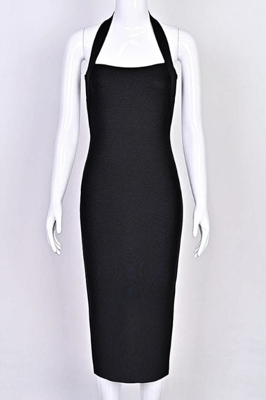 Raya Bodycon Midi Dress - Classic Black