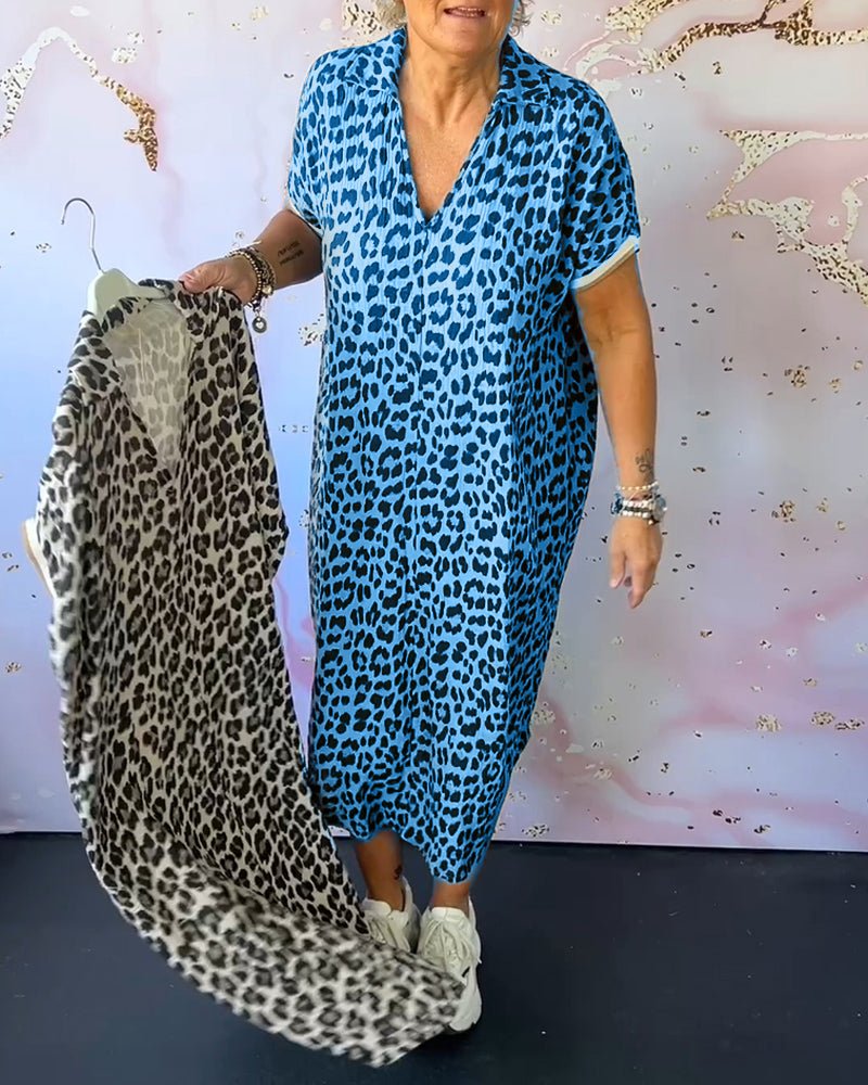 Elisa V-neck Dress with Leopard Print for Women Everyday Fashion Pick
