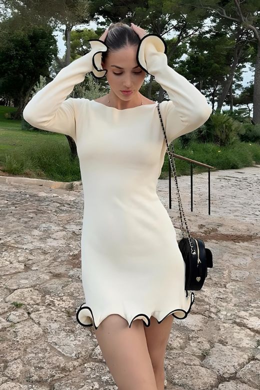 Regina Long Sleeve Mini Dress - Sun Yellow (Sale)