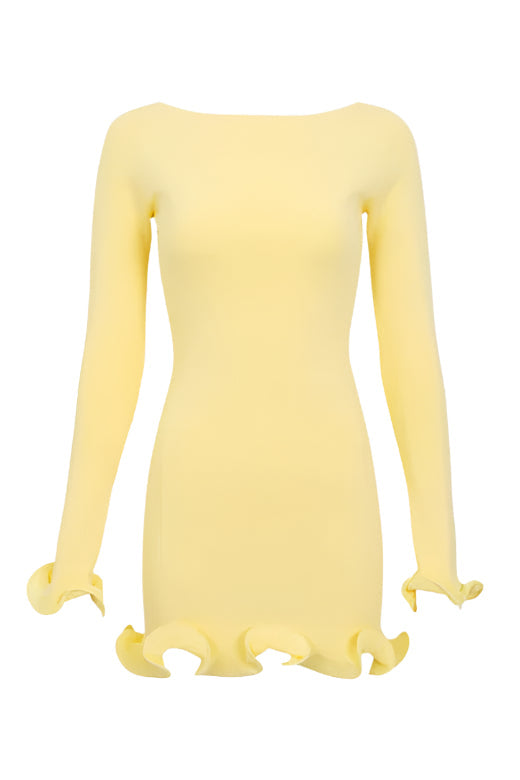Regina Long Sleeve Mini Dress - Sun Yellow (Sale)