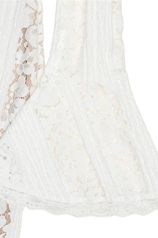 Rose Long Sleeve Bodycon Mini Dress - White Pearl