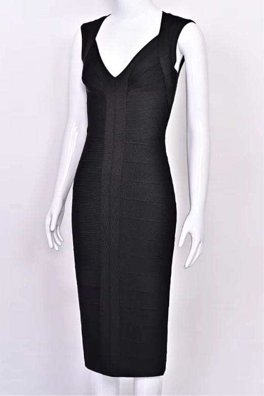 Sabrina Bandage Midi Dress - Classic Black