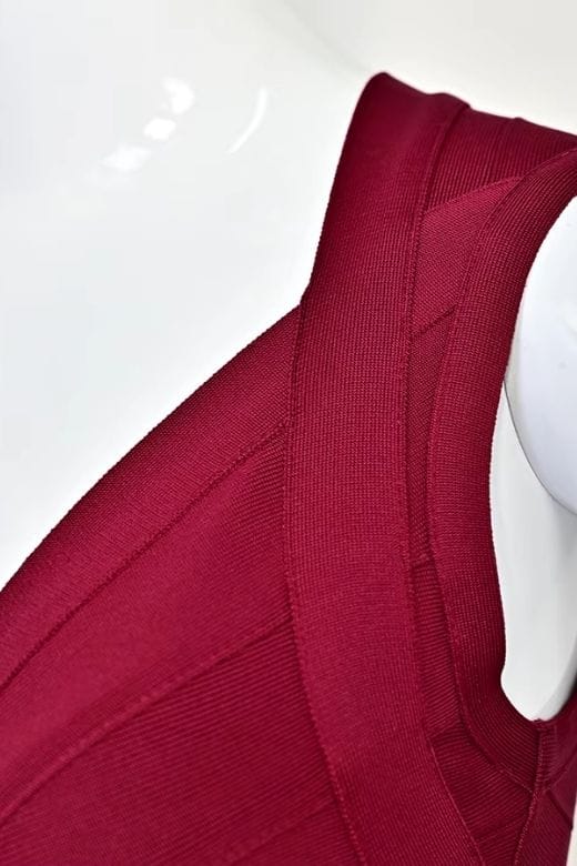 Sabrina Bandage Top - Red Wine