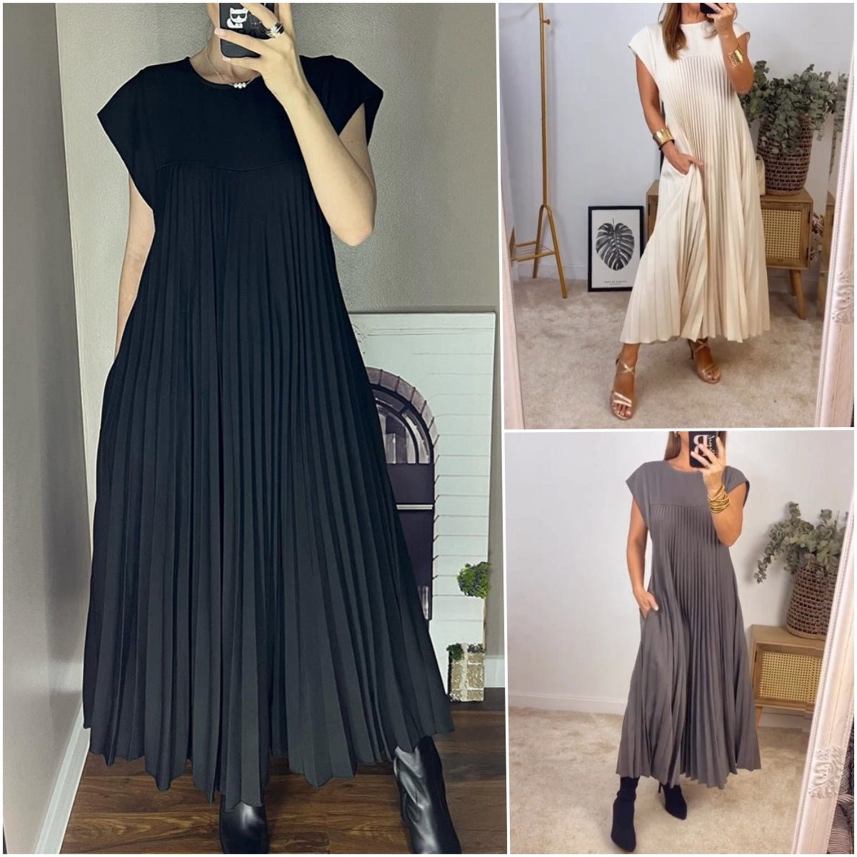 Harriet Chic Pleated Cotton Dress for Women Soft Comfortable Fit