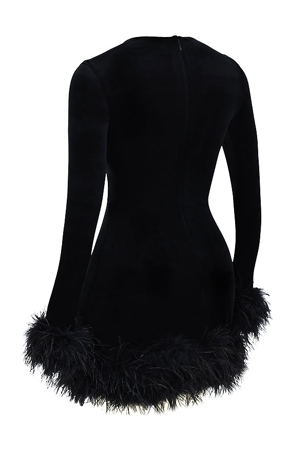 Lidia Boutique Women's Velvet Mini Dress Elevated Occasion Wear