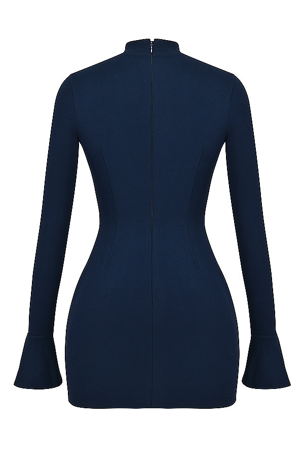 Yolanda Navy Blue Mini Classic Dress for Seasonal Wardrobe Essential