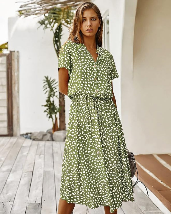 Olivia Statement Chic Midi Summer Dress for a Look Premium Wardrobe Essential