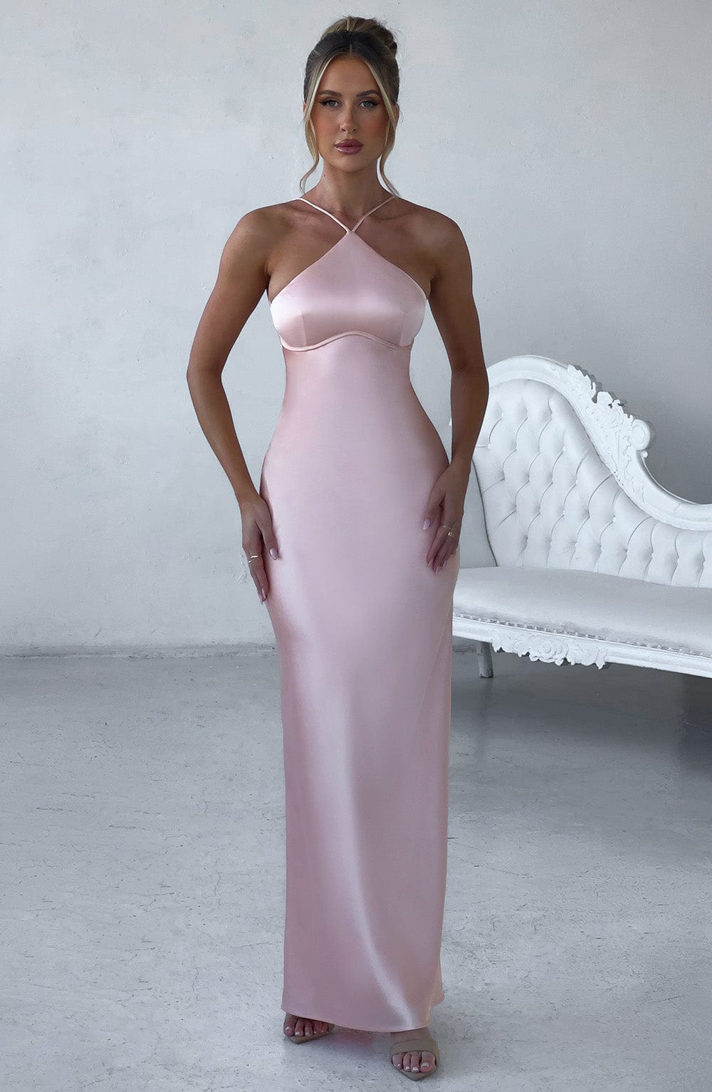 Dayana Exclusive Maxi Dress Peach Evening Wear Edit