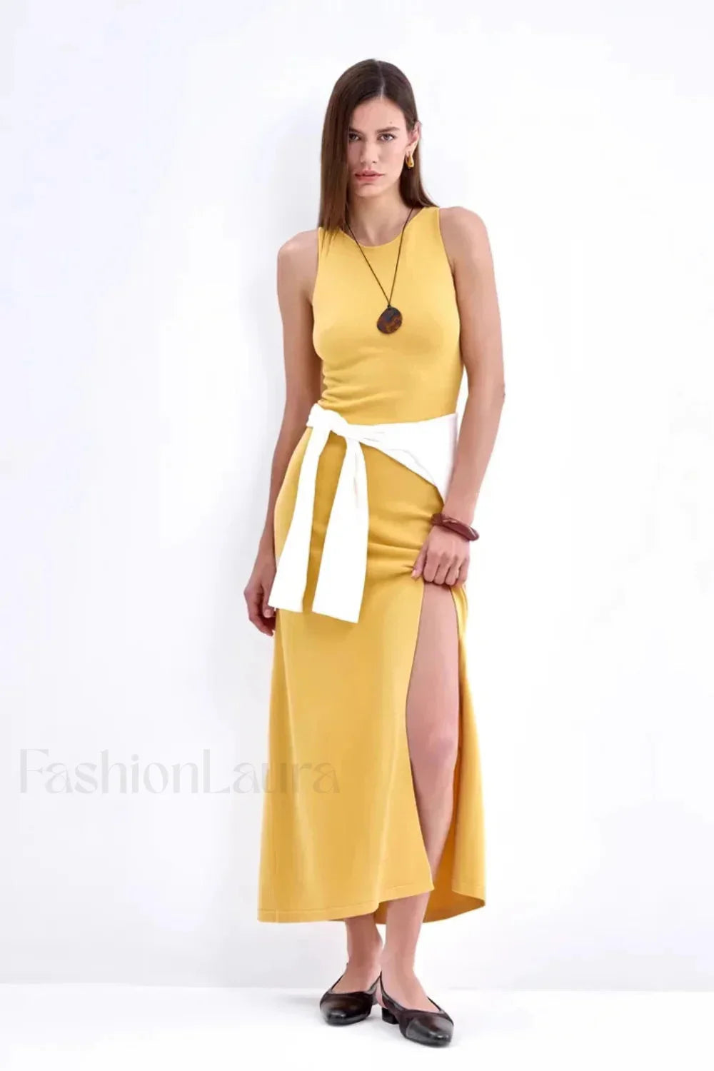 Sleeveless Split Bodycon Work Dress